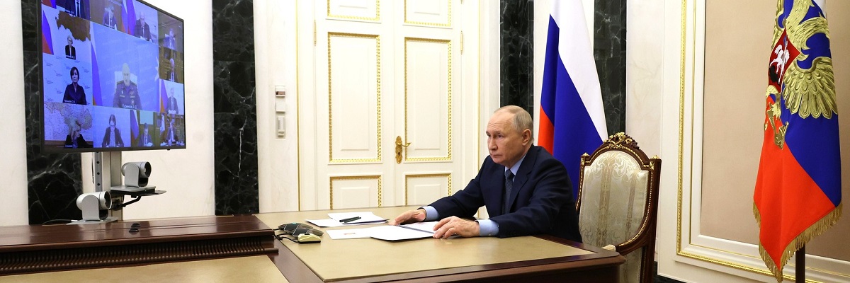Vladimir Putin durante una videoconferencia